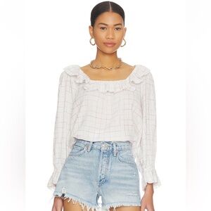 Cleobella Ollie Blouse in Rainbow Check